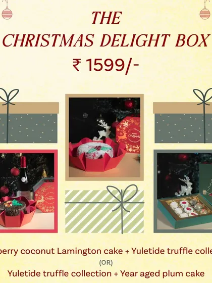 The Christmas Delight Box offers a choice between two combinations, both featuring my popular Yuletide Truffle Collection.