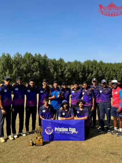 Our team proudly posing as runners-up at the Pristine T20 Cricket Tournament. A fantastic journey and a strong finish.