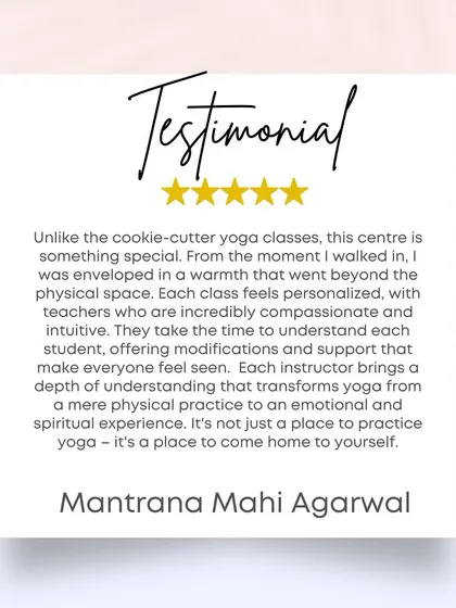 We are deeply moved by the experiences our students share. This feedback reflects our commitment to creating a warm, personalized, and transformative space that feels like coming home to yourself.