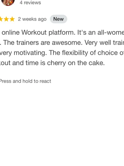 The flexibility to choose your workout and time is a "cherry on the cake" for this member. She loves that our all-women tribe is led by awesome, motivating trainers.