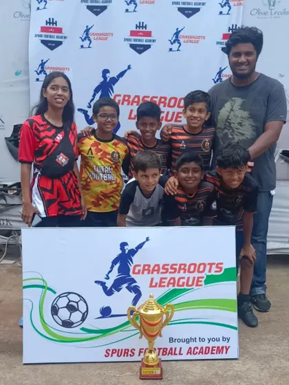 Our U11 boys celebrating their 1st place victory in the Grassroots League Season 2.