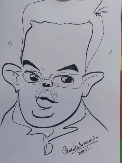 A caricature of a scriptwriter. I tried to capture a thoughtful and creative expression.