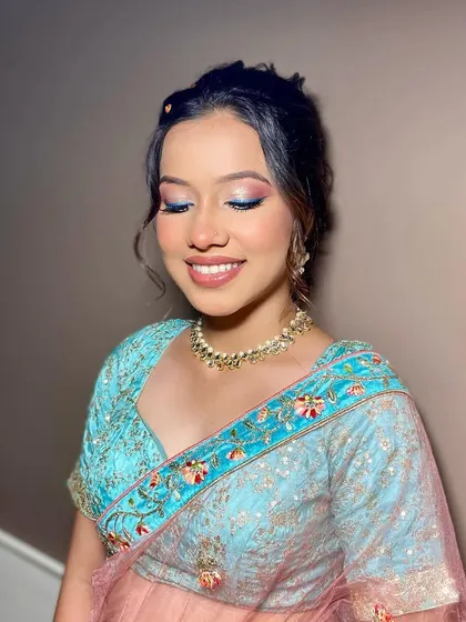 Another view of the seminar look. The soft, blended colors and glowing skin create a look that is both artistic and wearable.