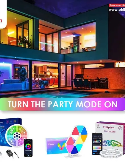 Turn the party mode on with my range of smart RGB lighting products. From flexible LED strips to modular light panels, I provide everything you need to create a dynamic party atmosphere.