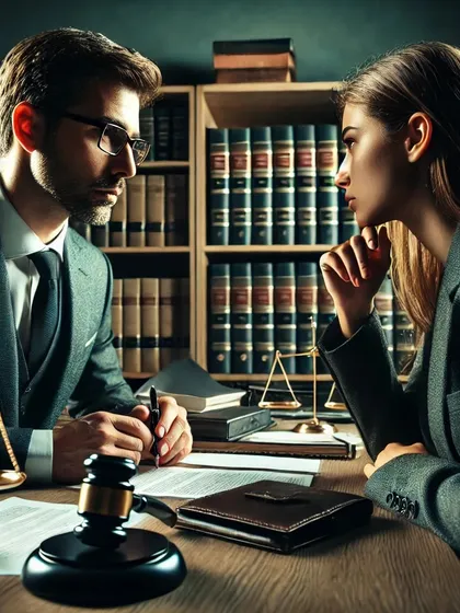 This image portrays a one-on-one consultation, where I am providing focused legal advice. Every client's situation is unique, and I dedicate my time to understanding your specific challenges in family or property law to craft the right strategy.