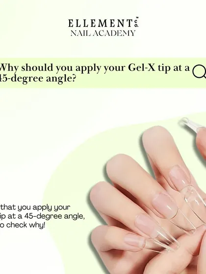 A Gel-X pro tip: applying the tip at a 45-degree angle is crucial. Swipe to see why.