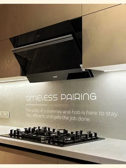 The pairing of a chimney and hob is timeless for a reason. It's a fast, efficient, and essential combination for any functional kitchen.