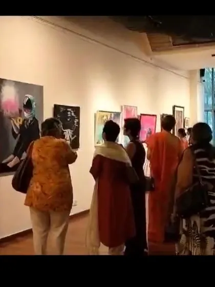 A crowd of art lovers viewing my paintings at The Stainless Gallery. Seeing people engage with my work in a gallery setting is an incredibly fulfilling experience.