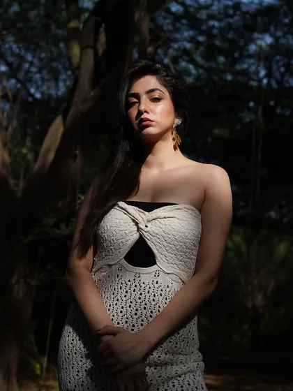 Another beautiful portrait from the forest shoot, with the sunlight creating a natural spotlight.