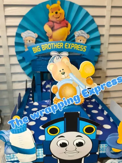 Another view of the train engine, this time with a Winnie the Pooh cutout, showing how I can mix and match themes.