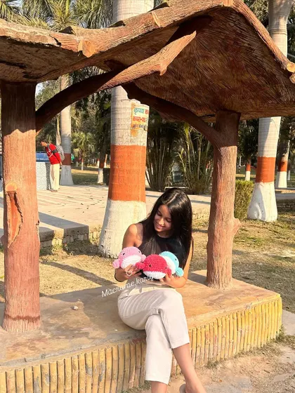 A moment of rest with our handmade crochet whales. These plushies are lightweight and easy for small children to carry around as their little companions.