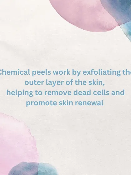 Chemical peels work by exfoliating the outer layer of the skin, removing dead cells and promoting skin renewal for a brighter complexion.