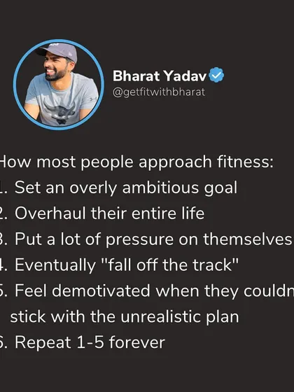 Many people get stuck in a cycle of setting unrealistic goals, overhauling their life, feeling pressured, and then falling off track. My approach is to break this cycle with sustainable, realistic planning.