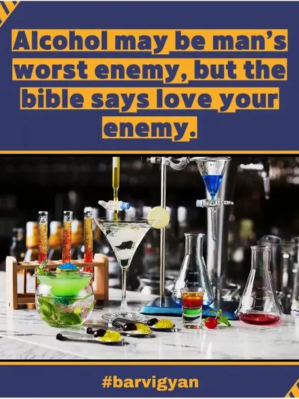 A graphic that captures the playful and confident spirit of my brand. At Bar Vigyan, we believe in embracing the fun and love of a great drink.