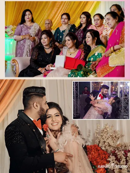 An extensive collection from an engagement, showing the couple's dance, portraits, cake cutting, and moments with family and friends.