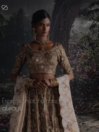 Expression is always at the core of my designs. This bridal lehenga is crafted to appeal to your discerning taste, allowing you to effortlessly elevate your style.