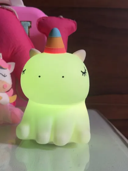 This cute unicorn night light changes colors and is a perfect, gentle companion for a little one's room.