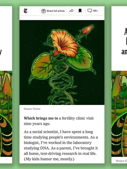 A mockup of the spot illustration as it appeared within the body of the New York Times article online.