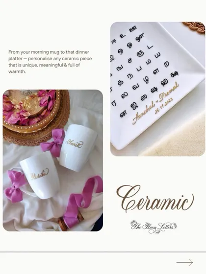 From your morning mug to a dinner platter, I can personalize any ceramic piece to make it unique, meaningful, and full of warmth. This plate features Tamil script, showing the versatility of my work.