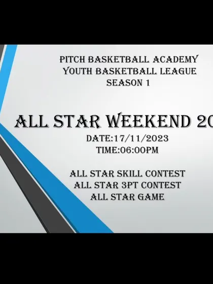 The announcement for our All-Star Weekend, featuring a skills contest, 3-point contest, and the All-Star game.