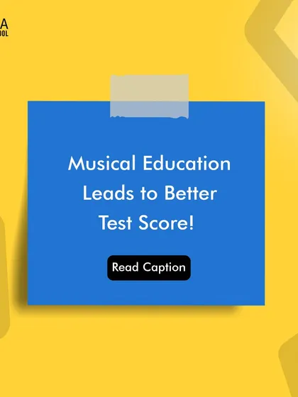 A graphic stating that musical education leads to better test scores. I believe the discipline and creativity from music benefits all areas of a student's life.