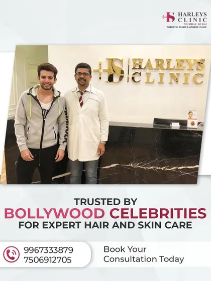 When Bollywood celebrities trust us for their hair and skin care, you know you are in expert hands. Here I am with a client at our clinic reception.