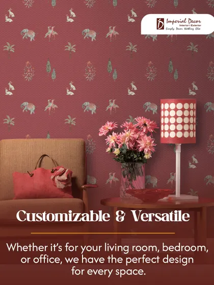 My wallpapers are customizable and versatile. This playful pattern with animal motifs is perfect for a child's room or a quirky living space, showing that we have the perfect design for every room and personality.