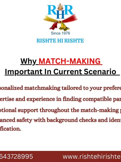This graphic explains why professional matchmaking is so important today. We offer personalized service, expertise, emotional support, and enhanced safety with background verification.
