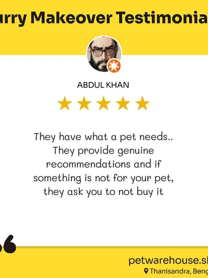 More five-star testimonials from our wonderful customers. Your feedback fuels our passion and helps us make Pet Warehouse the best it can be.