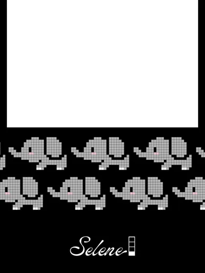 Another one of my pixel art designs, this time with a pattern of adorable elephants. I love creating unique and playful templates.