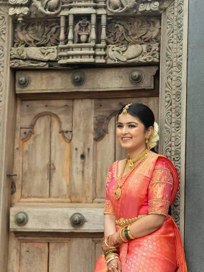A happy, smiling portrait of the bride. My makeup is designed to be long lasting and comfortable, so you can smile and laugh without a worry.