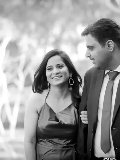 Another variation of a classic black and white pre-wedding portrait. The slight movement in her hair adds a dynamic, candid feel to this beautiful moment.