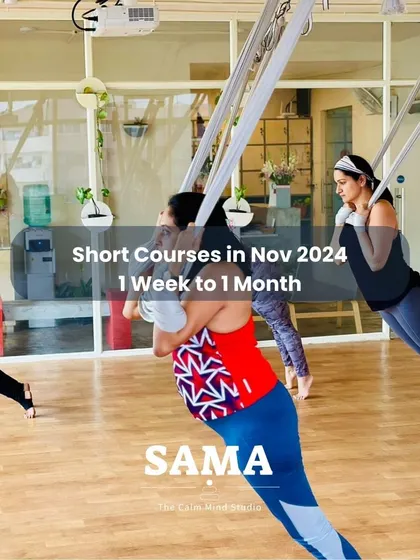 I offer a variety of short courses, from one week to one month, designed to fit into your life. These focused programs are a great way to dive into a specific practice like aerial yoga, whether you're a beginner or looking to deepen your skills.