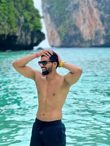 Taking a moment to relax and enjoy the water. Fitness is also about enjoying life and the body you've worked hard to build.