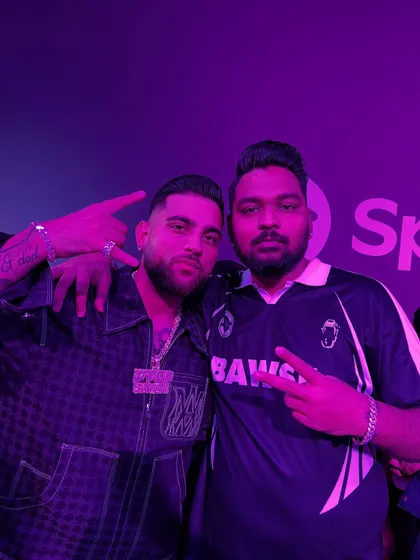With the 'Gabru' himself, Karan Aujla. It's always a vibe connecting with other top artists in the desi music scene.