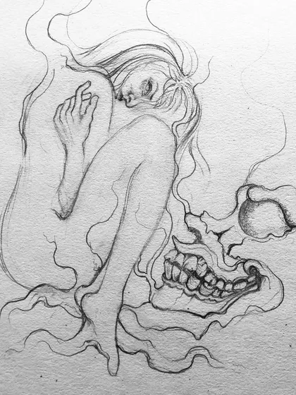A duplicate of the initial sketch for "Tempting."