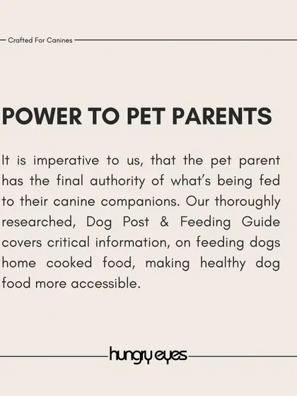 Power to pet parents. We provide thoroughly researched information to make healthy, home-cooked food more accessible and give you the final say.