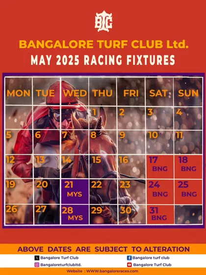 Our racing calendar for May 2025. The summer season is in full swing with races scheduled every weekend.
