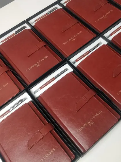 An oldie but a goodie. This is a throwback to a corporate order for "Corporate Genesis 2021" diary and pen sets. Our focus on quality has been consistent from the very beginning.