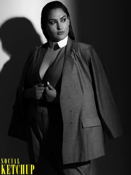 Another look from the magazine shoot, focusing on the sharp details of the suit and the confident posture. My work as a stylist is to bring out the subject's inner strength.