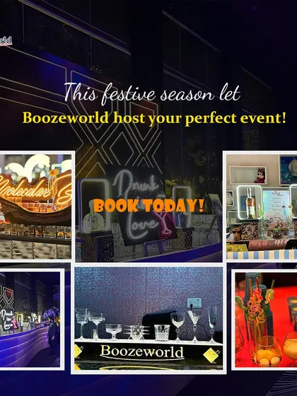 A collage of our diverse event setups, from elegant wedding bars and custom glassware to vibrant party stations. This shows our ability to cater to any style, scale, or theme.