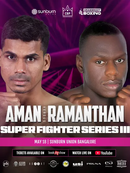 An India vs. international matchup poster for Super Fighter Series III.