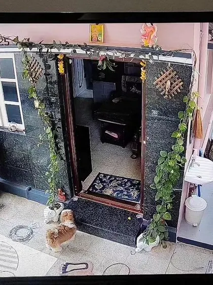 This camera is positioned to give a clear view of the front door and porch area.