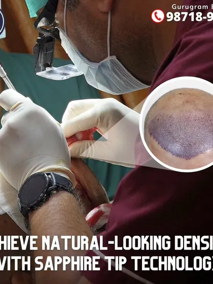 We use advanced tools like Sapphire Tip Technology for implantation. This allows for finer incisions, which helps in achieving higher density and a more natural-looking result with faster healing.