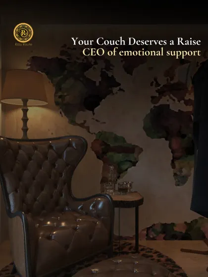 Your couch deserves a raise for being the CEO of emotional support. This classic wingback chair in a study corner provides a perfect spot for reading and reflection.