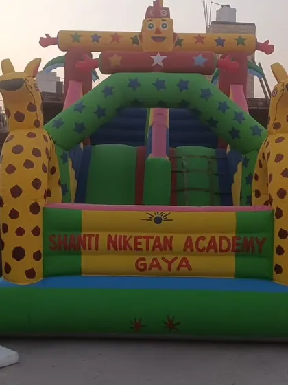 A smaller bouncy castle designed for Shanti Niketan Academy in Gaya. These are great for school fairs, parties, and children's events.