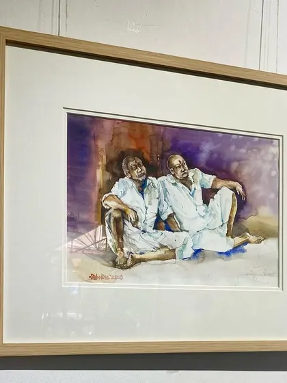 The framed version of my painting 'In Leisure'. Seeing a piece framed and ready for a new home is always a satisfying final step in the creative process.