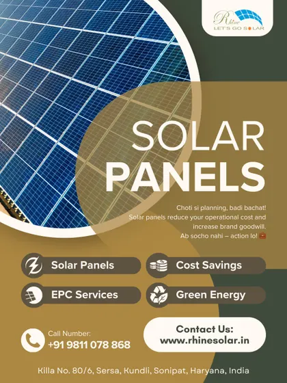 Solar energy is a great way to reduce operational costs and improve your brand's green image. We offer complete solar panel and EPC services for businesses.