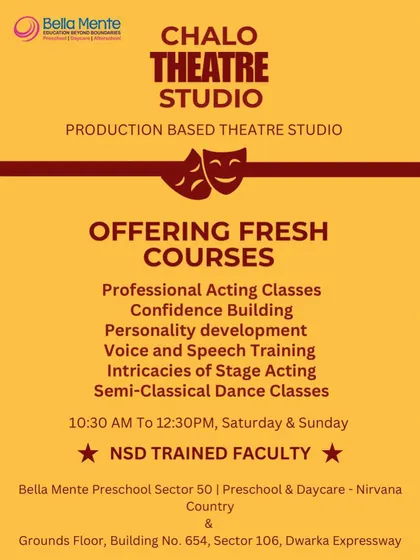 Here's a look at the courses we offer. From professional acting and semi-classical dance to confidence building workshops, we have something for everyone. Our faculty is NSD trained, ensuring the highest quality of instruction.