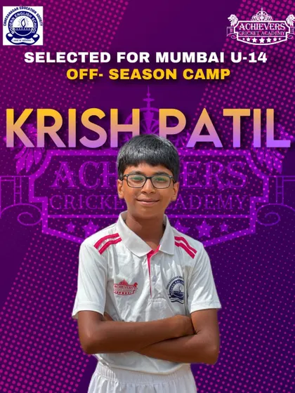 Krish Patil, another one of our U-14 talents, selected for the Mumbai Off-Season Camp.